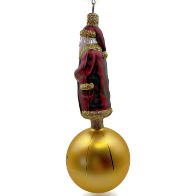 Patricia Breen Sojourning Santa Bordeaux Traveling Christmas Ornament 9600NM9