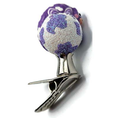 Patricia Breen Ultra Miniature Chameleon Cow Violet Clip Christmas Ornament 25505