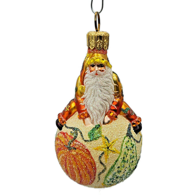 Patricia Breen Snow Frolic Sumptuous Gourd Santa Claus Glass Fall Ornament 23511