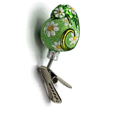 Patricia Breen Ultra Miniature Chameleon Daisy Flower Spring Clip Ornament 25503