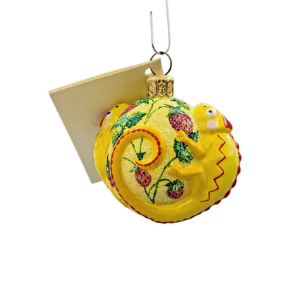 Patricia Breen For James Twice Strawberry Yellow Chameleon Spring Ornament 25811