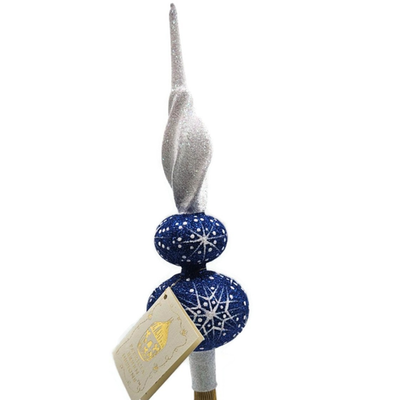 Patricia Breen Miniature Blizzard Finial Cobalt Blue Christmas Tree Topper 97933