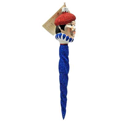 Patricia Breen French Twist Blue Glitter Icicle Christmas Holiday Ornament 95522