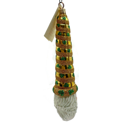 Patricia Breen Sucre Santa Clover Gold St Patricks Glass Christmas Ornament 20383