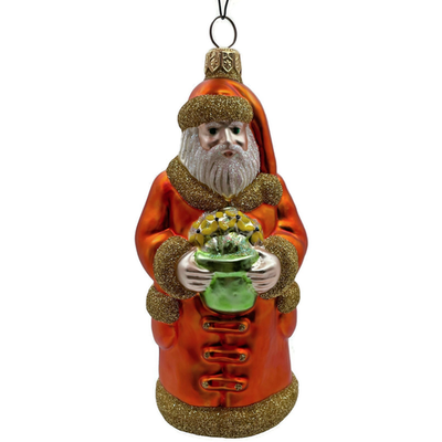 Patricia Breen Trustee Garden Santa Orange Spring Christmas Ornament 9600SAV0