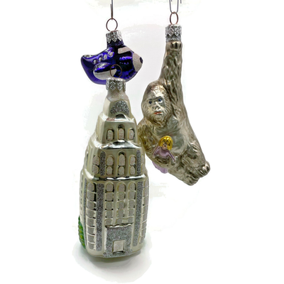 Patricia Breen Manhattan Ape Pearl Purple Plane 2 Part Christmas Ornament 98282