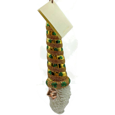Patricia Breen Sucre Santa Clover Gold St Patricks Glass Christmas Ornament 20385
