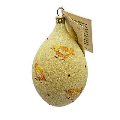 Patricia Breen Chick Egg Yellow Glass Dotted Easter Christmas Ornament 2400NM0