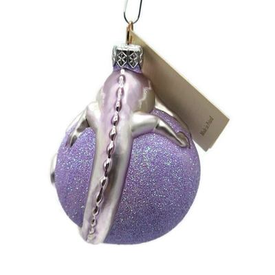 Patricia Breen Chameleon Lavender Blown Glass Christmas Holiday Ornament 99046