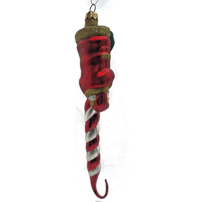 Patricia Breen Peppermint Santa Red White Gold Gloves Christmas Ornament 98333