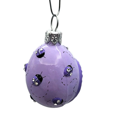Patricia Breen Springtime Chameleon Ladybugs Lavender Glass Spring Ornament 29295