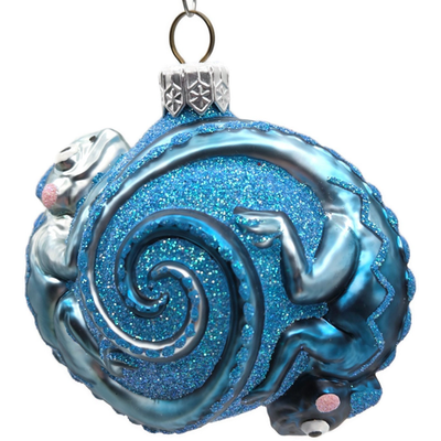 Patricia Breen Once Again for James Turquoise Chameleon Christmas Ornament 26690