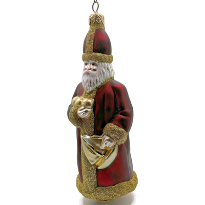 Patricia Breen Saint Nicholas Bordeaux Gold Glitter Christmas Tree Ornament 97383