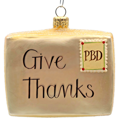 Patricia Breen Greetings Give Thanks Turkey Postcard Christmas Ornament 25136