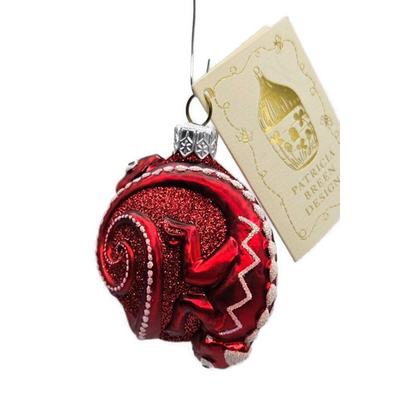 Patricia Breen Once Again for James Red Chameleon Glass Christmas Ornament 26693