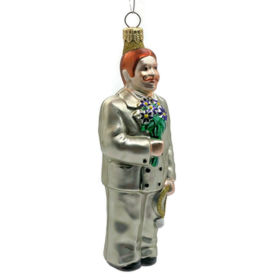 Patricia Breen Smitten Groom Blue Flowers Wedding Christmas Tree Ornament 98392