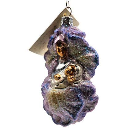Patricia Breen Iris Madonna Lavender Pearl Floral Spring Christmas Tree Ornament