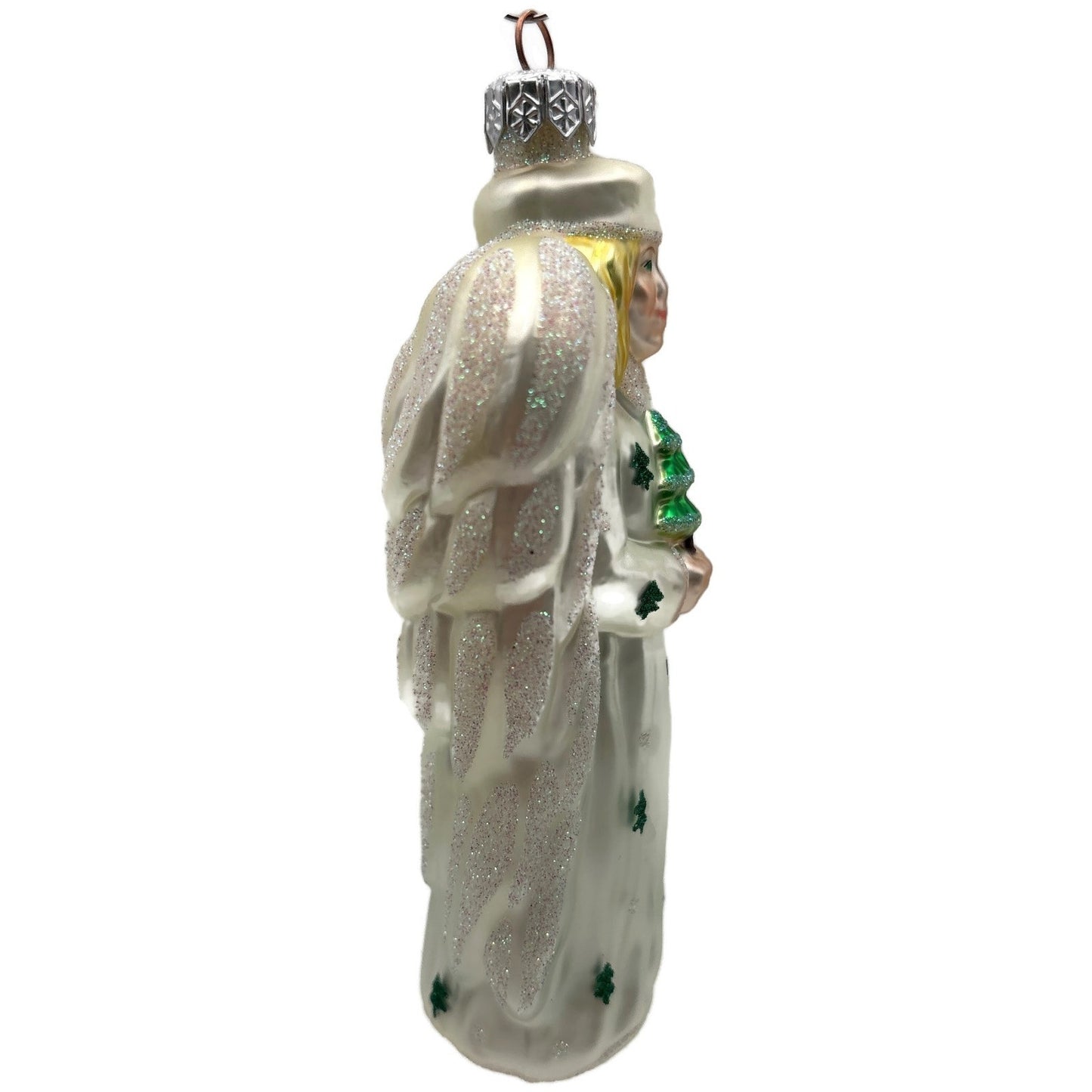 Patricia Breen Noel Angel Pearl White Yellow Green Christmas Tree Ornament