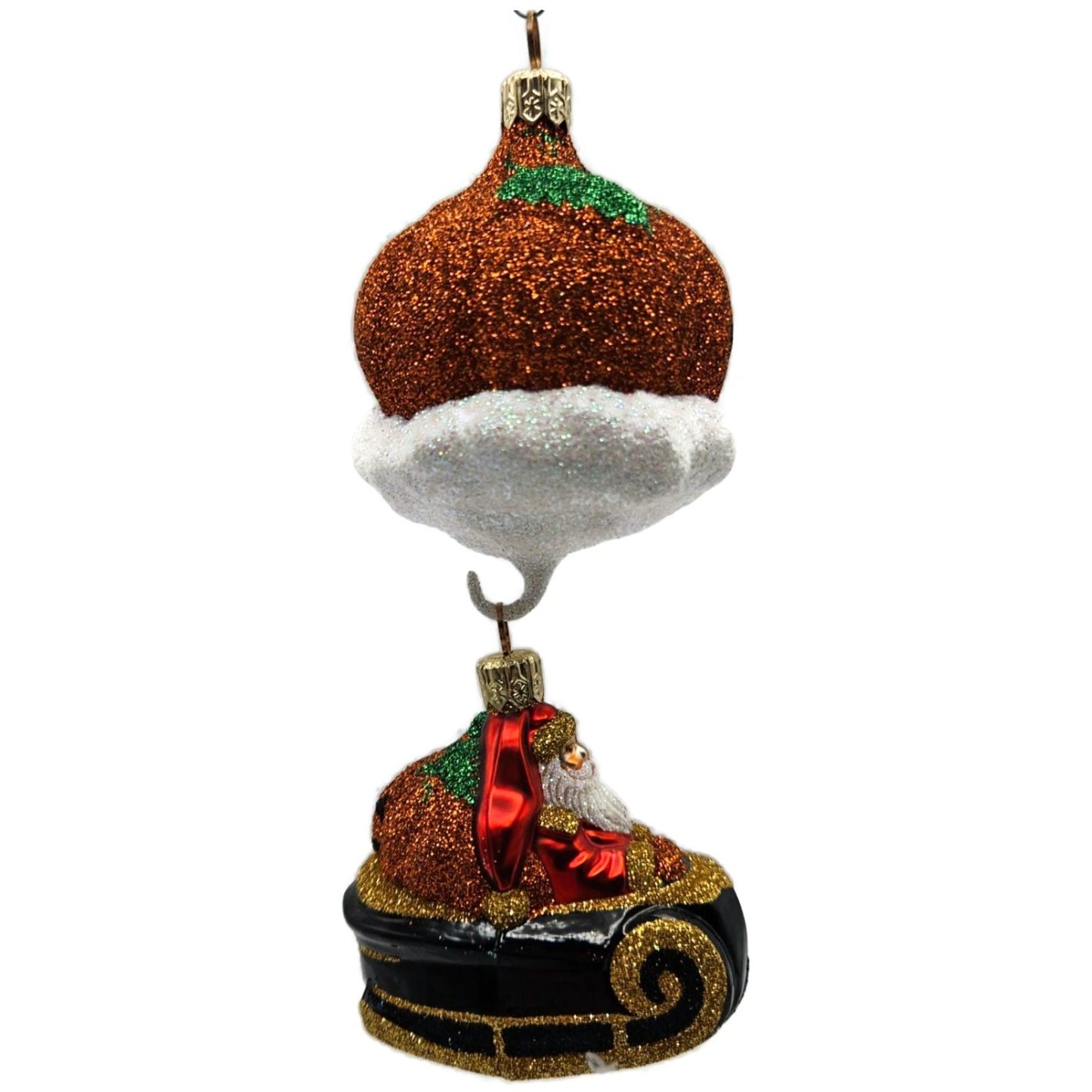 Patricia Breen Night Fright Santa Orange Pumpkins Halloween Christmas Ornament