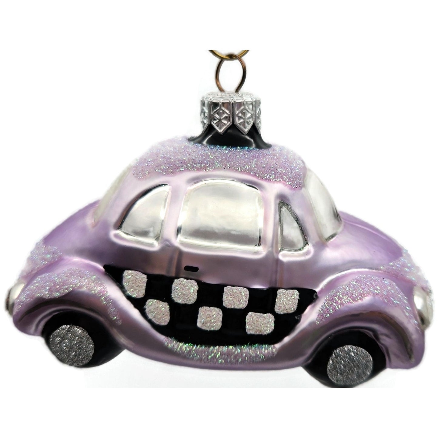 Patricia Breen Little Yellow Taxi Lavender Glitter Hood Christmas Ornament 9631