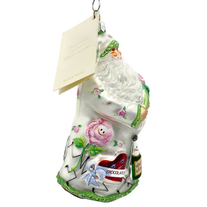 Patricia Breen Oh You Shouldn't Have Pearl Santa Spring Roses Holiday Ornament