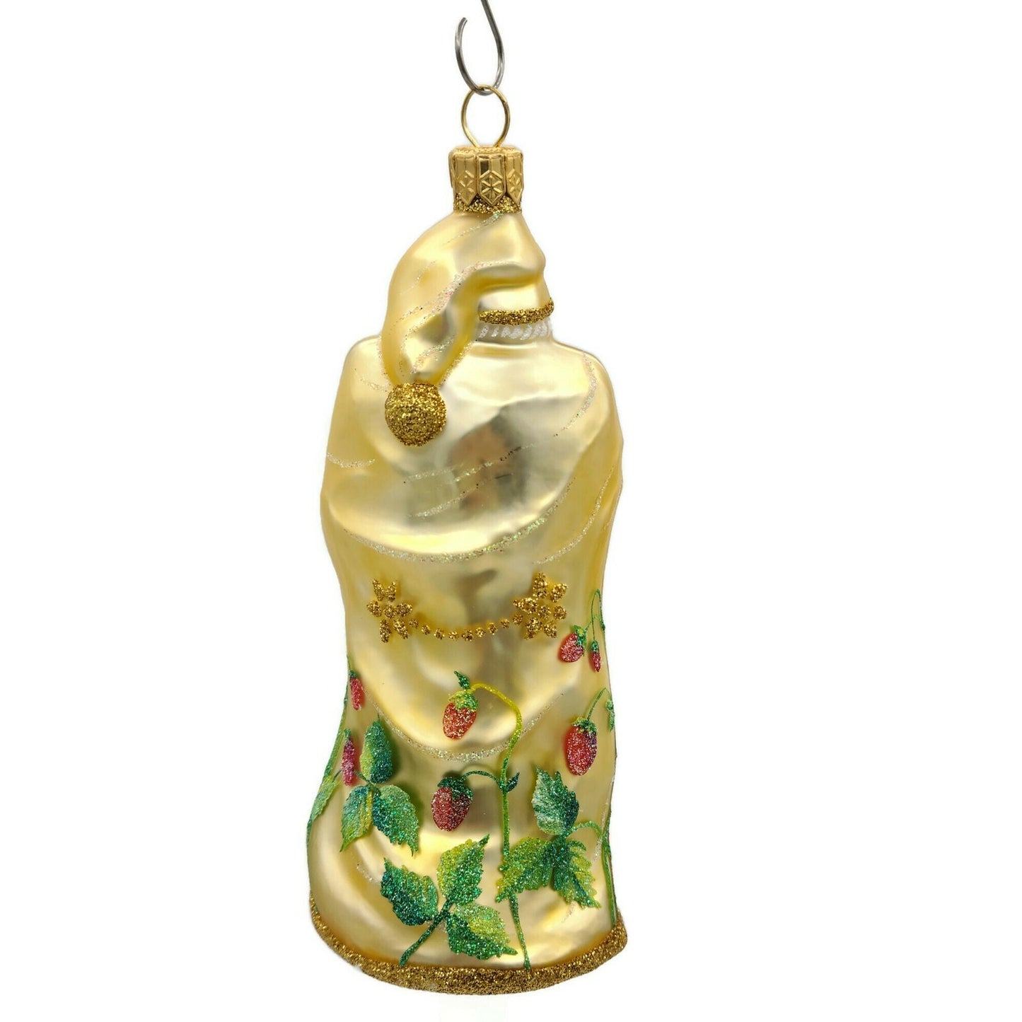 Patricia Breen Redoute Santa Strawberries Gold Fruit Spring Holiday Ornament