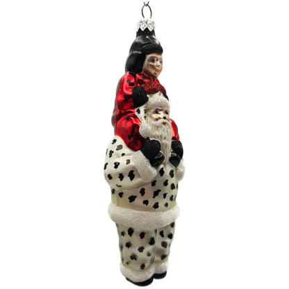 Patricia Breen Carry Me Santa Dalmatian and Ladybug Polka Dot Halloween Ornament