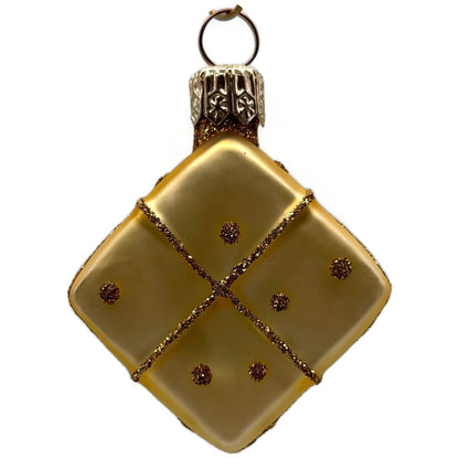 Patricia Breen Beribboned Present Gold Polka Dots Gift Christmas Tree Ornament