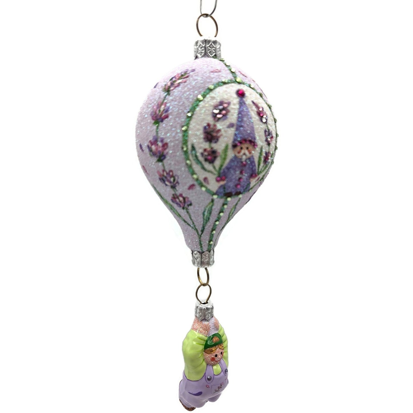 Patricia Breen Miniature Balloon Boy Lavender Floral Christmas Ornament 2783