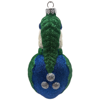 Patricia Breen Hollyberry Santa Claus Blue Green Silver Christmas Tree Ornament