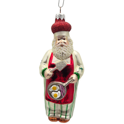 Patricia Breen Sunnyside Up Santa Red Apron Striped Star Christmas Ornament 9841