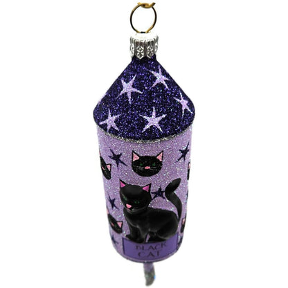 Patricia Breen Halloween Blastoff Violet Stars Black Cat Christmas Ornament 2228
