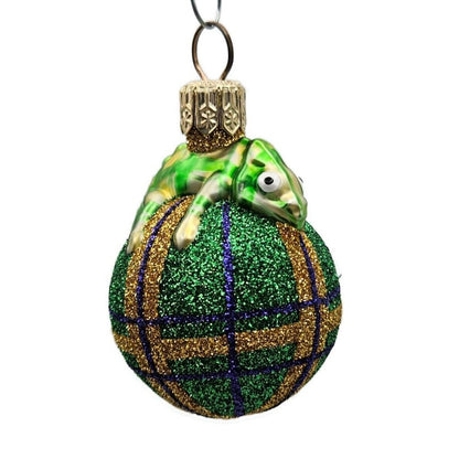 Patricia Breen Miniature Chameleon Plaid Green Christmas Holiday Tree Ornament