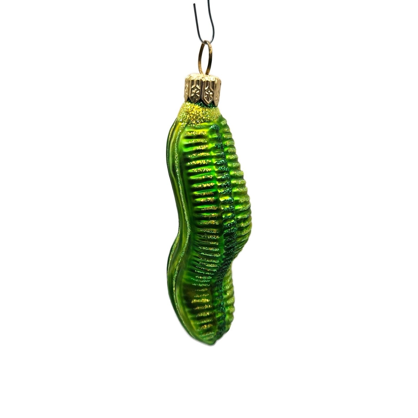 Patricia Breen Bugs Caterpillar Green Glittered Christmas Holiday Tree Ornament