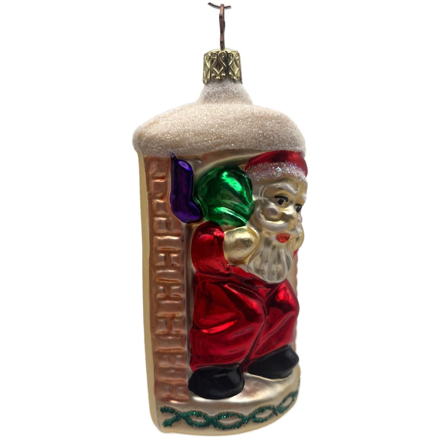 Old World Christmas 1996 Santas Visit German Glass Ornament Signed EM Merck