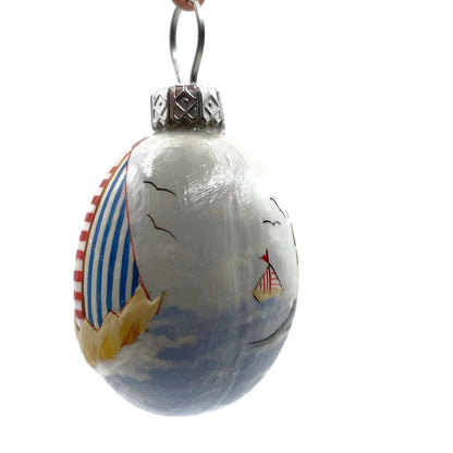 Patricia Breen Miniature Egg Surprise Bunny Beacon Striped Easter Ornament 3405