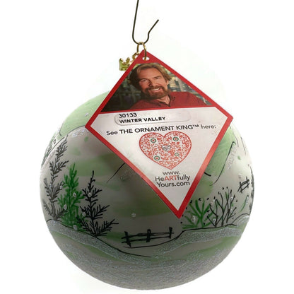 Heartfully Yours Orb Winter Valley Scenery Village Snow Christmas Tree Ornament