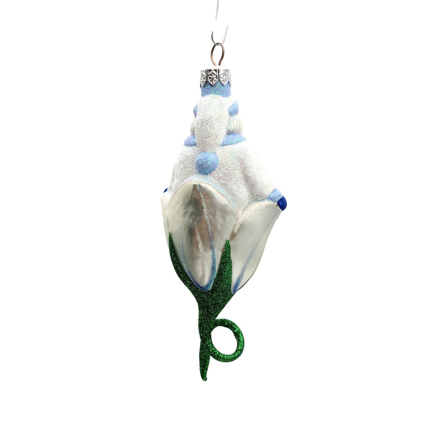 Patricia Breen Bluebell Santa Claus Pearl Flower Spring Christmas Tree Ornament