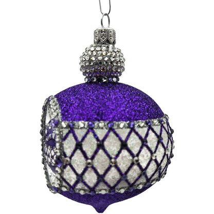 Patricia Breen Anniversary Reflector Purple Glitter Chameleon Christmas Ornament