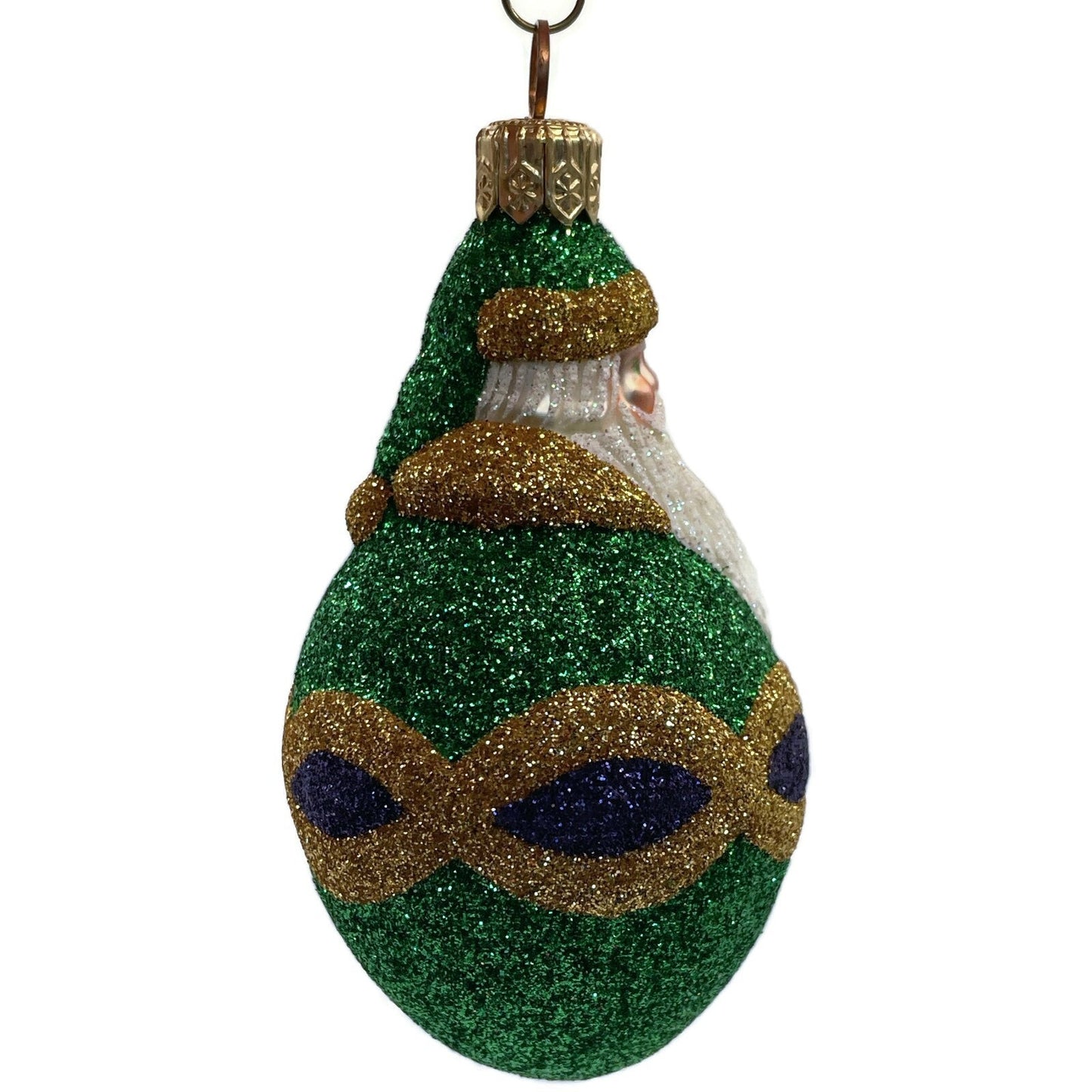 Patricia Breen Ornament Miniature Faberge Santa Green Purple Christmas Tree Deco