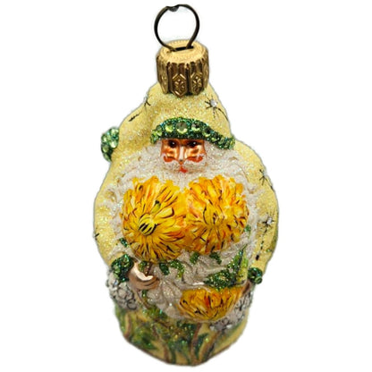 Patricia Breen Miniature Dandelion Santa Yellow Spring Christmas Ornament NM