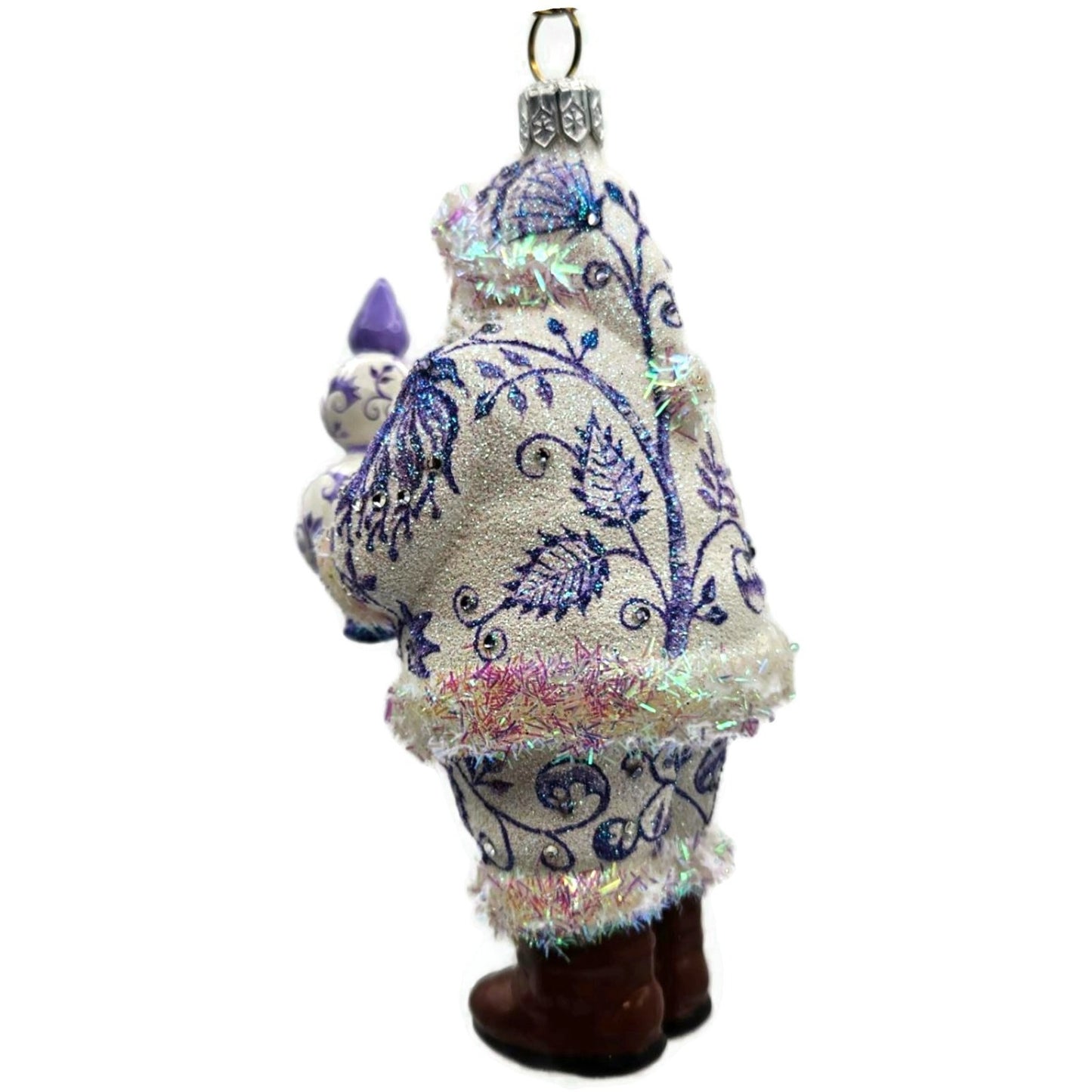 Patricia Breen Crowning Glory Chinoiserie Lavender Santa Christmas Ornament 2814