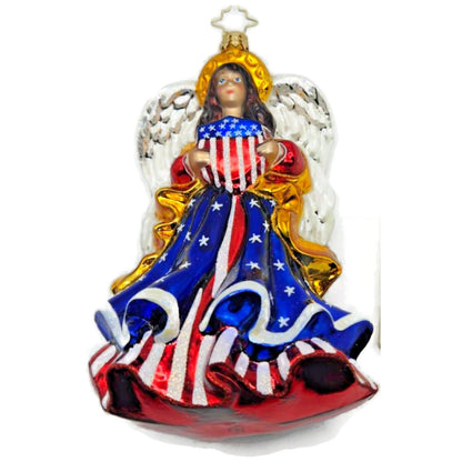 Christopher Radko Freedom Wings Patriotic Angel Christmas Tree Ornament 1016462