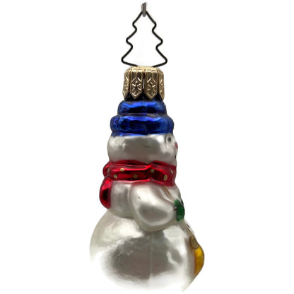 Snowman Red Scarf Polka Dot Green Gloves Christmas Tree Ornament