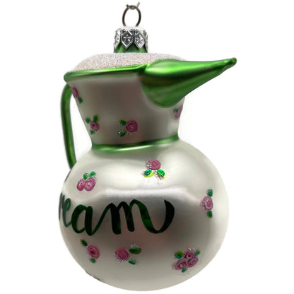 Patricia Breen Sweet Cream Pearl Green Pink Roses Spring Christmas Tree Ornament