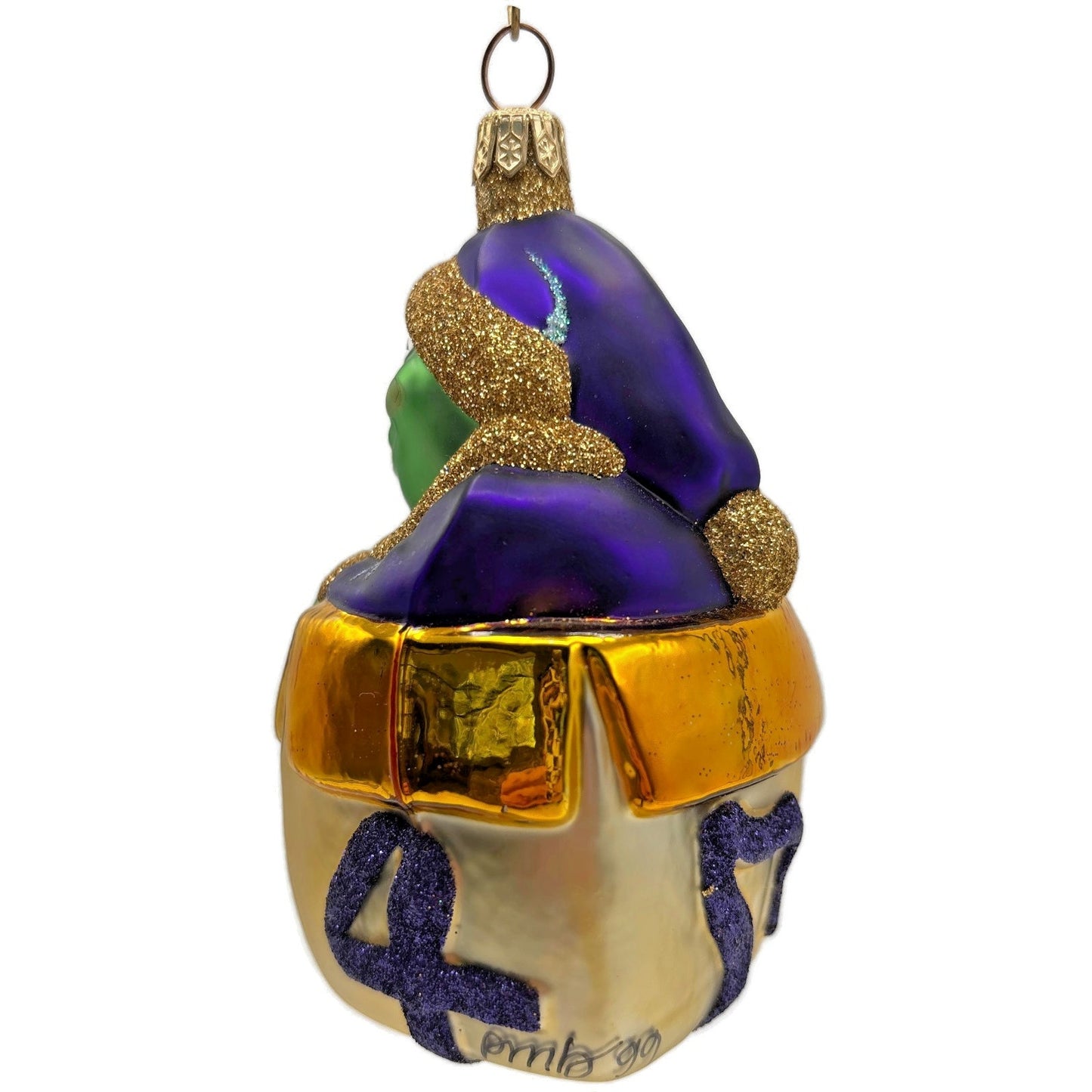 Patricia Breen Mmmonster Present Purple Gold Green Halloween Christmas Ornament