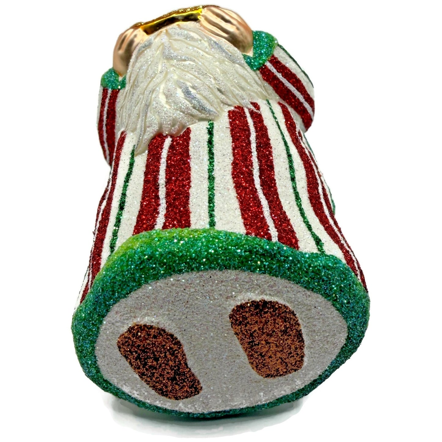 Patricia Breen Light A Single Candle Striped Santa Claus Christmas Tree Ornament