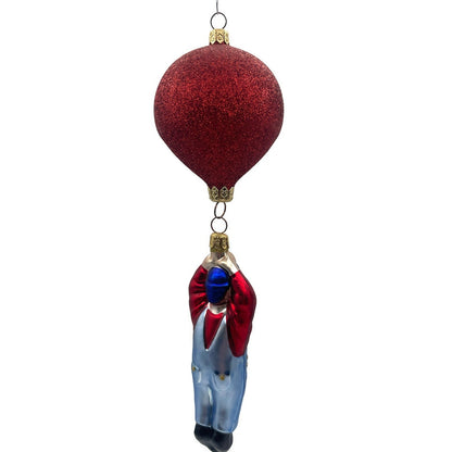 Patricia Breen Balloon Boy Light Blue Overalls Red Shirt Christmas Tree Ornament
