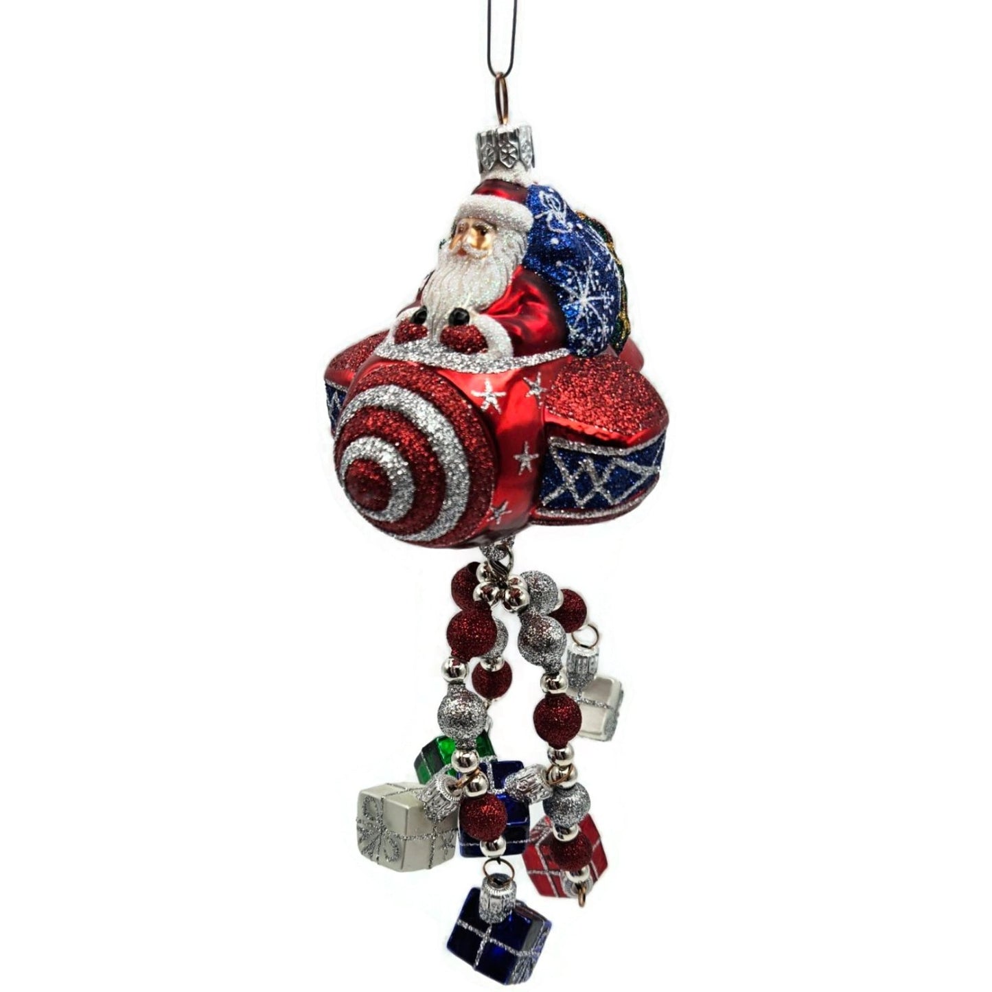 Patricia Breen Santa du Ciel Red Air Plane Travel Gifts Christmas Tree Ornament