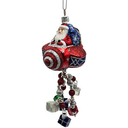 Patricia Breen Santa du Ciel Red Air Plane Travel Gifts Christmas Tree Ornament